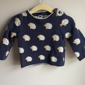 Janie and Jack Navy Hedgehog Sweater